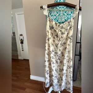 Small floral midi Y2K like dress. Fairycore Cottagecore. Milkmaid, dainty floral